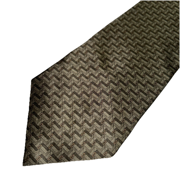 George Machado Other - Zylos Gold George Machado Green Pattern Italian Silk Tie